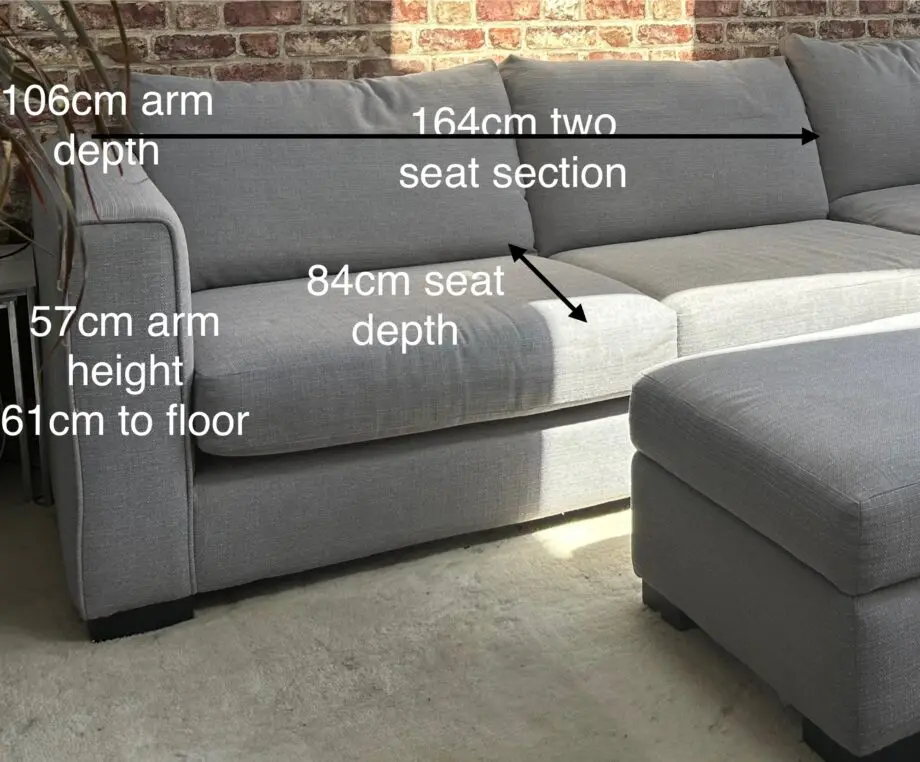 Sofology Grey Majestica Corner Sofa and Footstool
