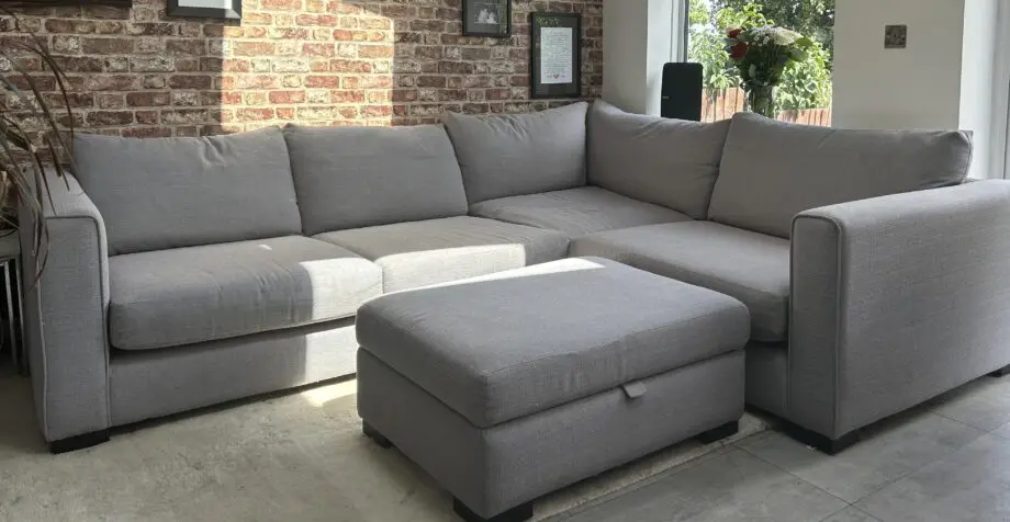 Sofology Grey Majestica Corner Sofa and Footstool