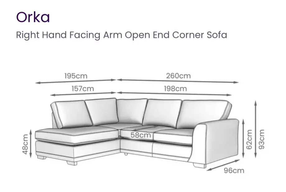 DFS grey Orka right hand corner sofa