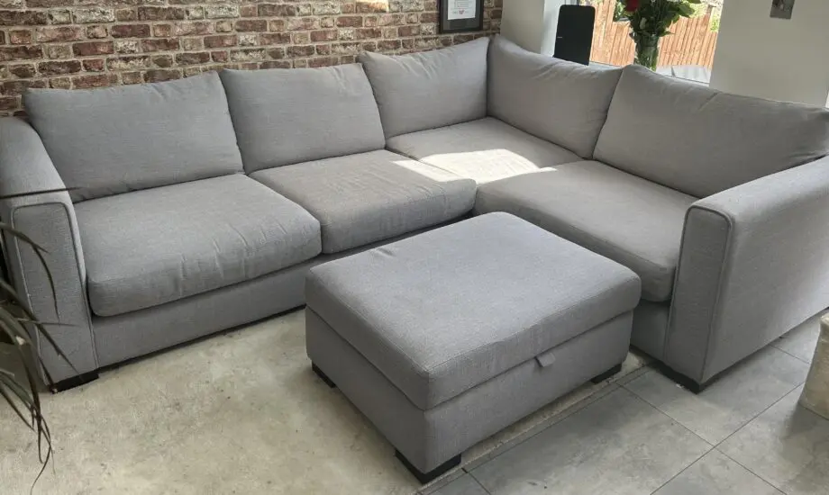 Sofology Grey Majestica Corner Sofa and Footstool