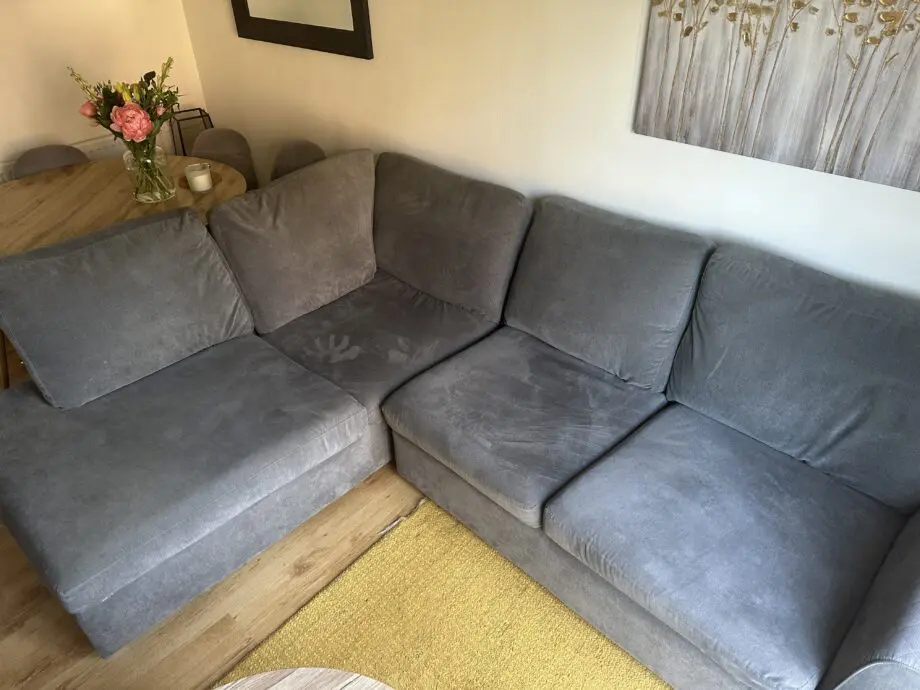 DFS grey Orka right hand corner sofa