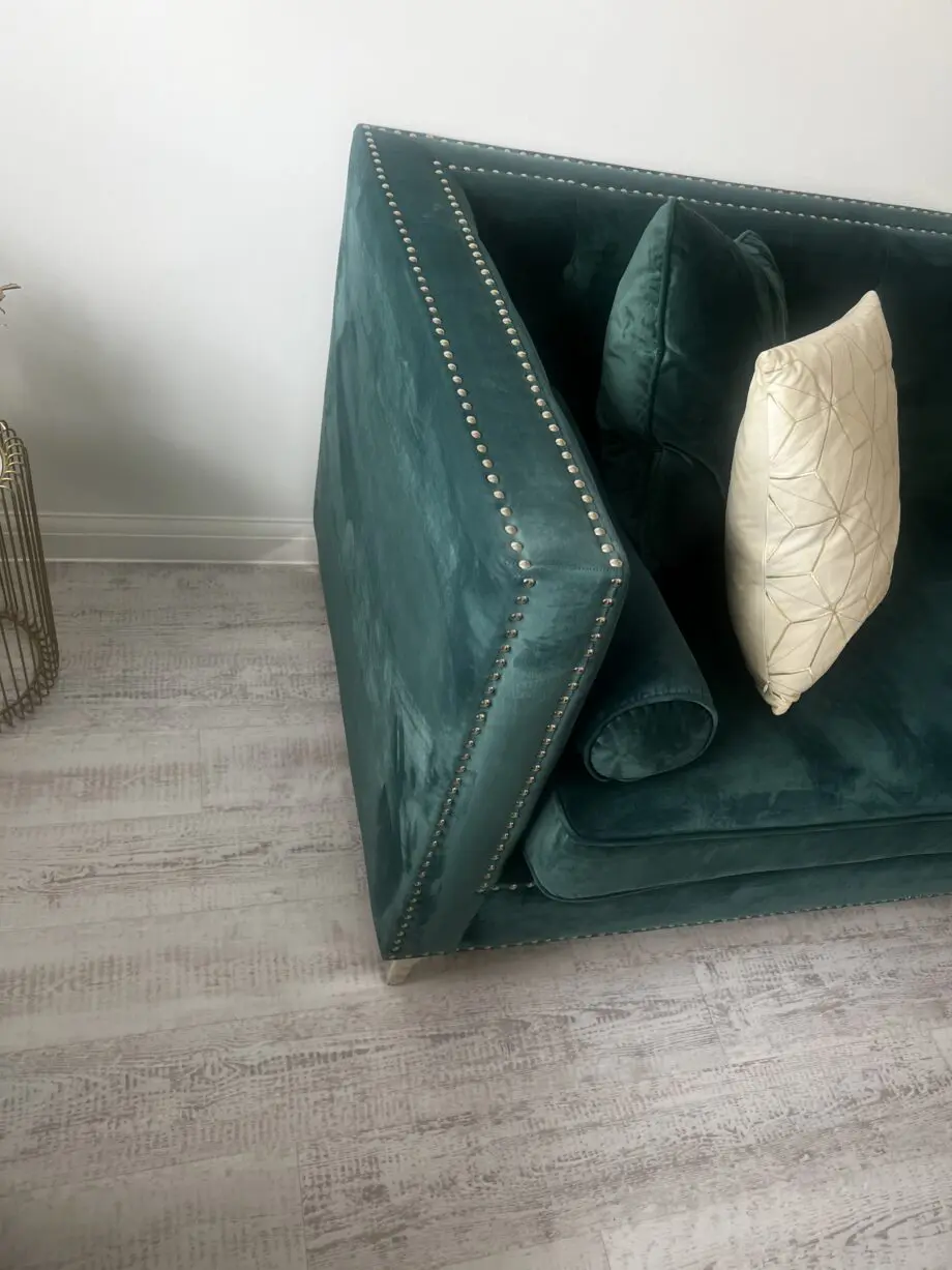 Chesterfield Green Velvet Sofa Set
