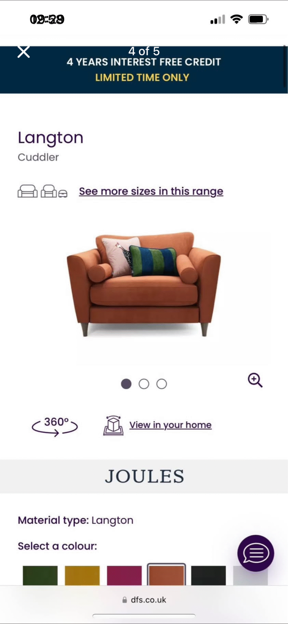 Joules Cuddler Sofa