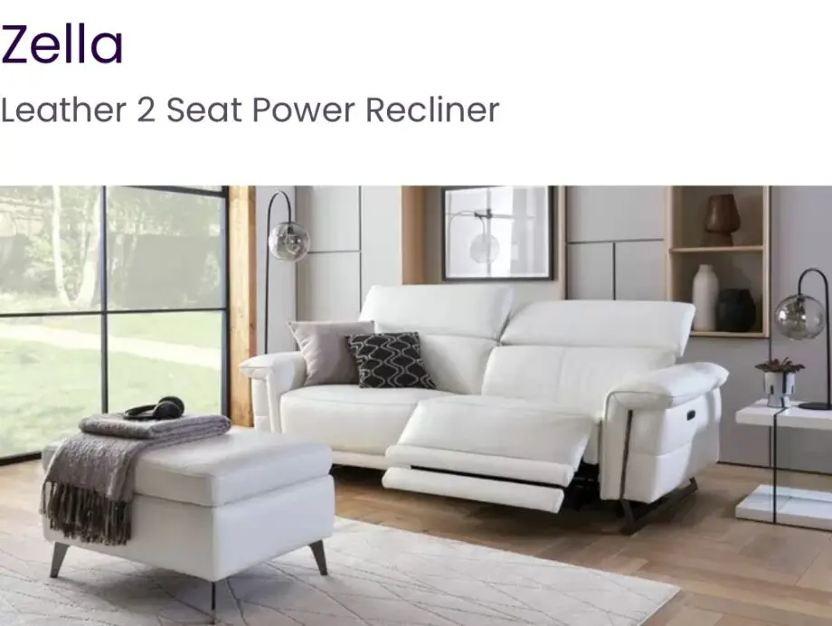 DFS leather electric reclining sofa brand new