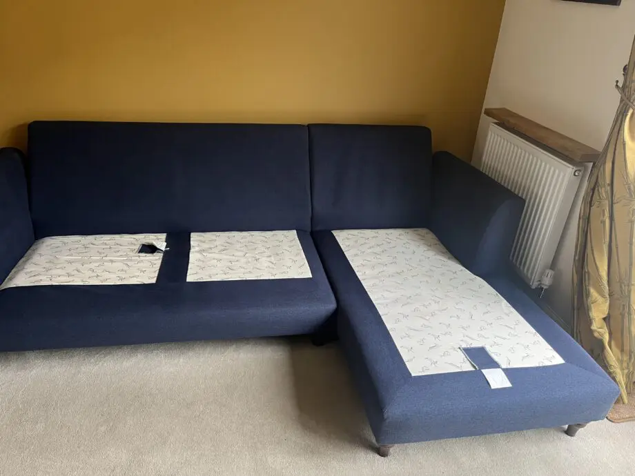 Joules Navy Blue Patterdale 3 Seater Chaise Sofa