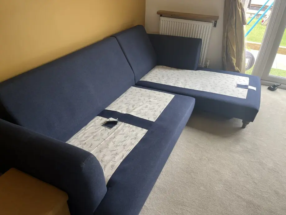 Joules Navy Blue Patterdale 3 Seater Chaise Sofa