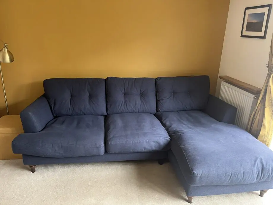 Joules Navy Blue Patterdale 3 Seater Chaise Sofa