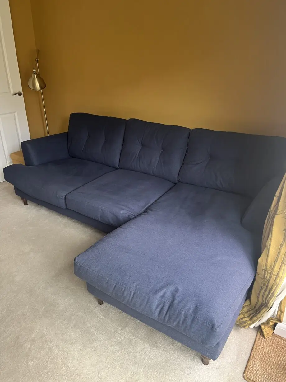 Joules Navy Blue Patterdale 3 Seater Chaise Sofa