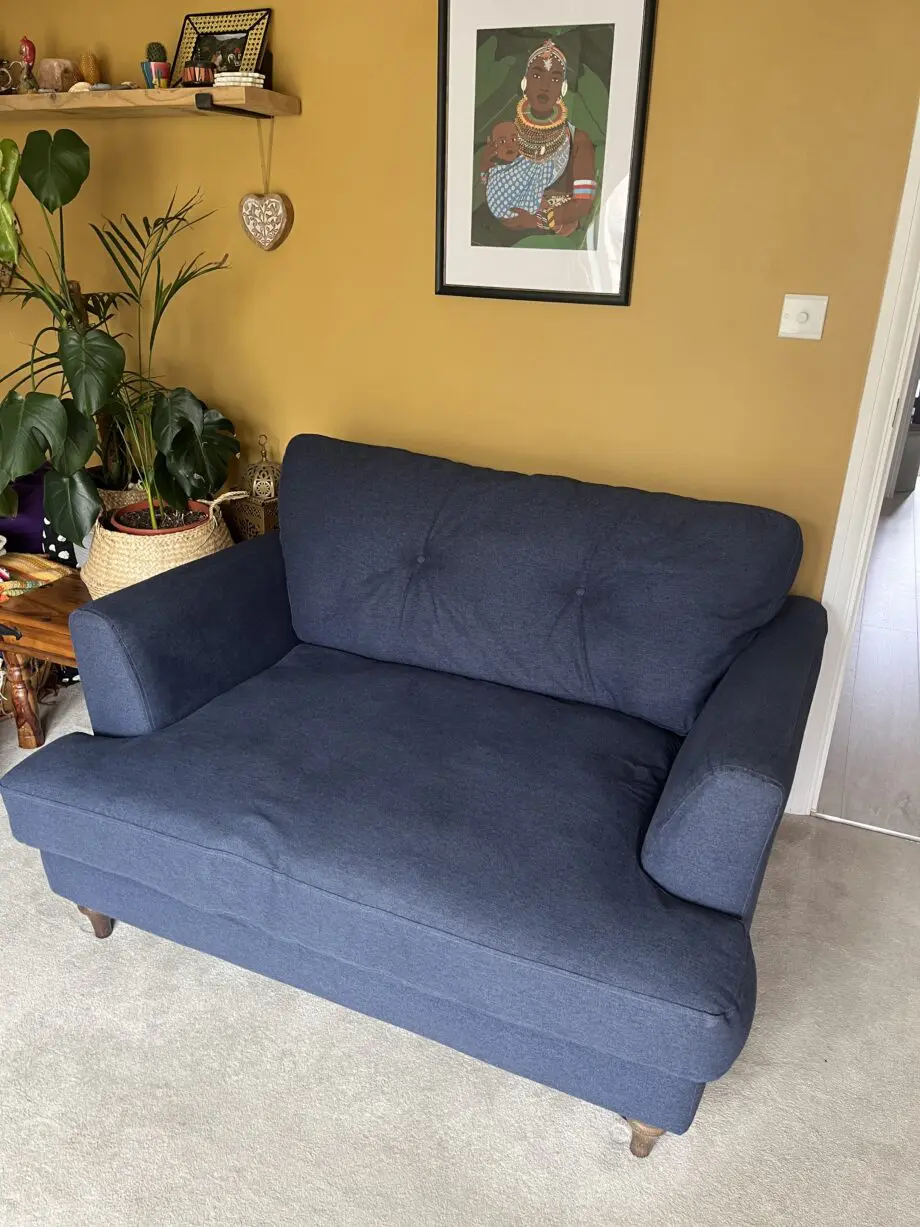 Joules Navy Blue Patterdale Cuddler Armchair