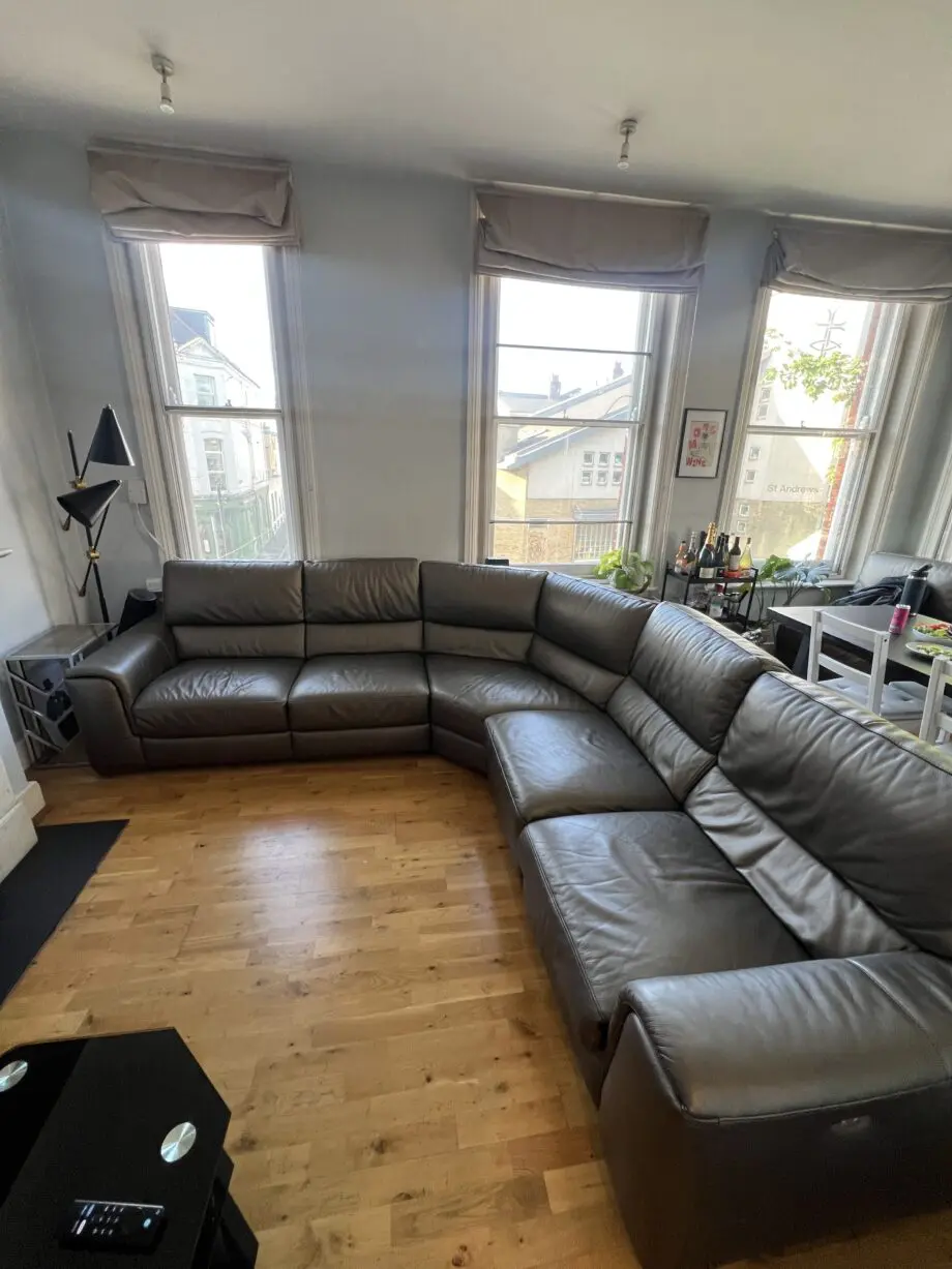 Natuzzi Metalic Brown Corner Leather Sofa