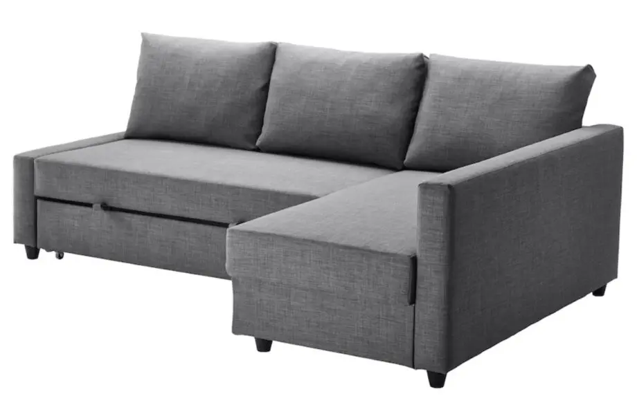 Ikea FRIHETEN Skifrebo dark gray corner sofa bed with storage
