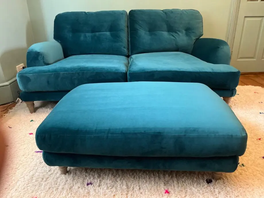 Loaf Medium Sugar Bum Sofa in Rockpool Clever Velvet
