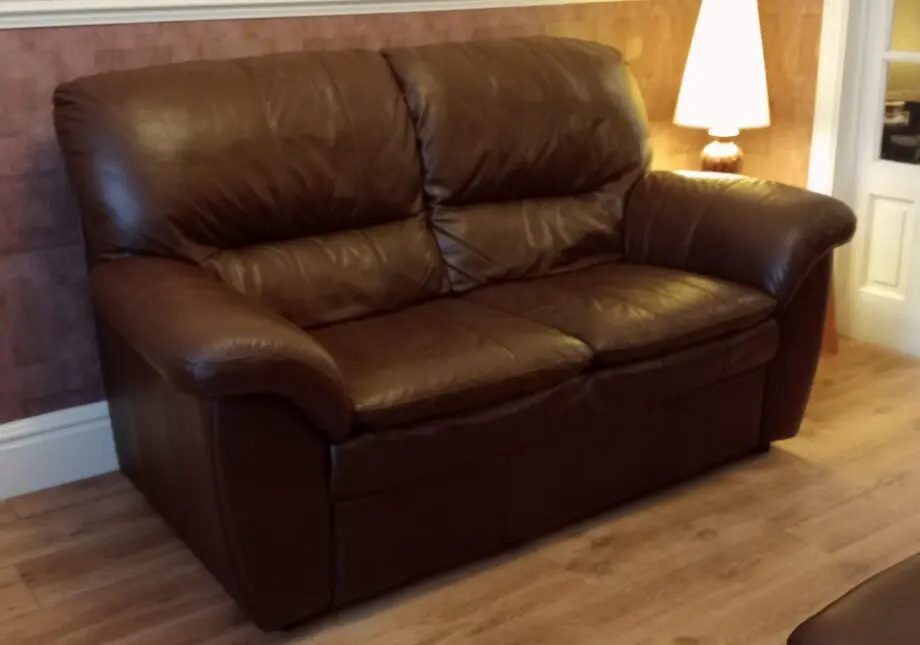 BHS Santorini Brown Leather Sofa Set