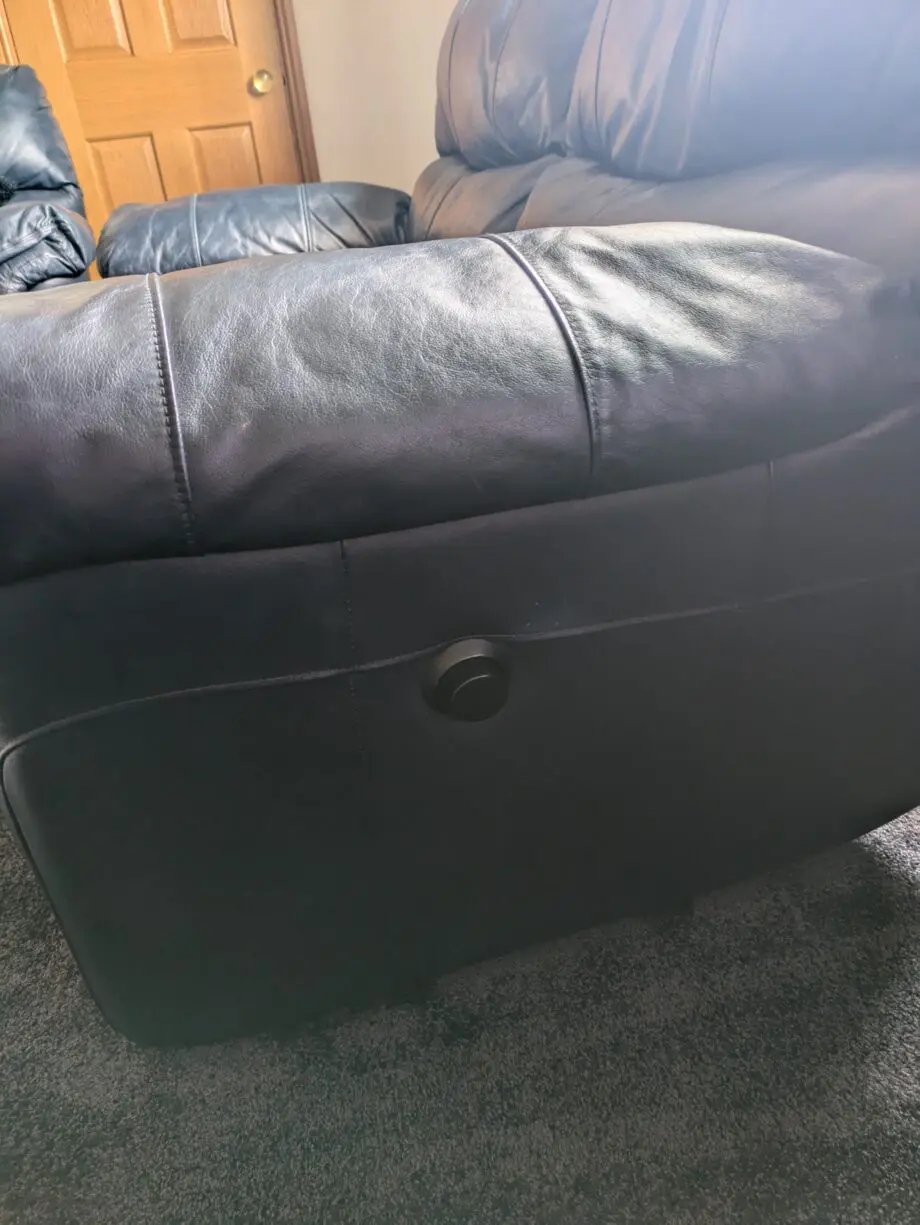 Scs navy blue 2 seater manual reclining settees
