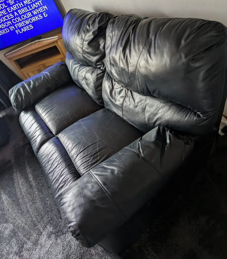 Scs navy blue 2 seater manual reclining settees