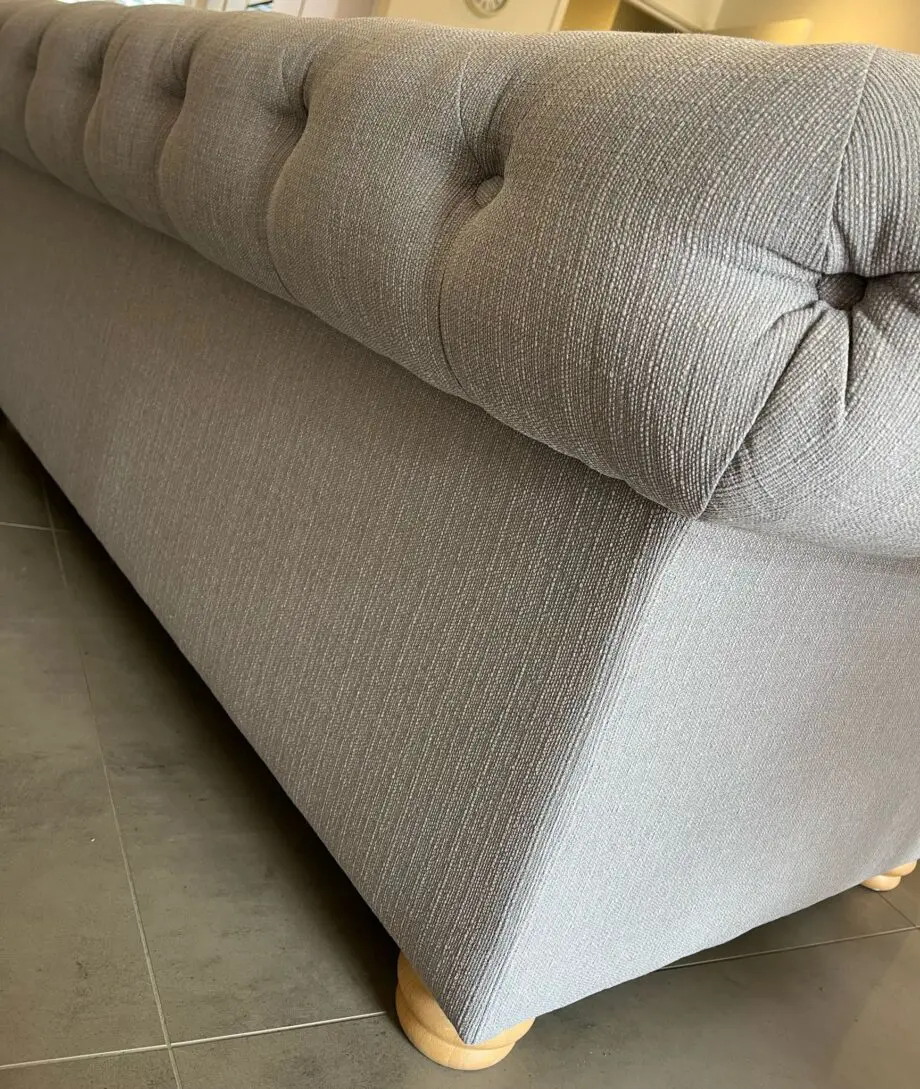DFS Belair Chesterfield Sofa & Footstool (Cotswald Grey)