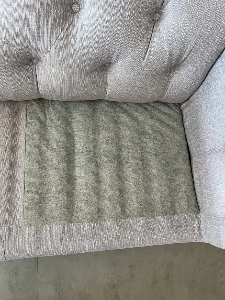 DFS Belair Chesterfield Sofa & Footstool (Cotswald Grey)
