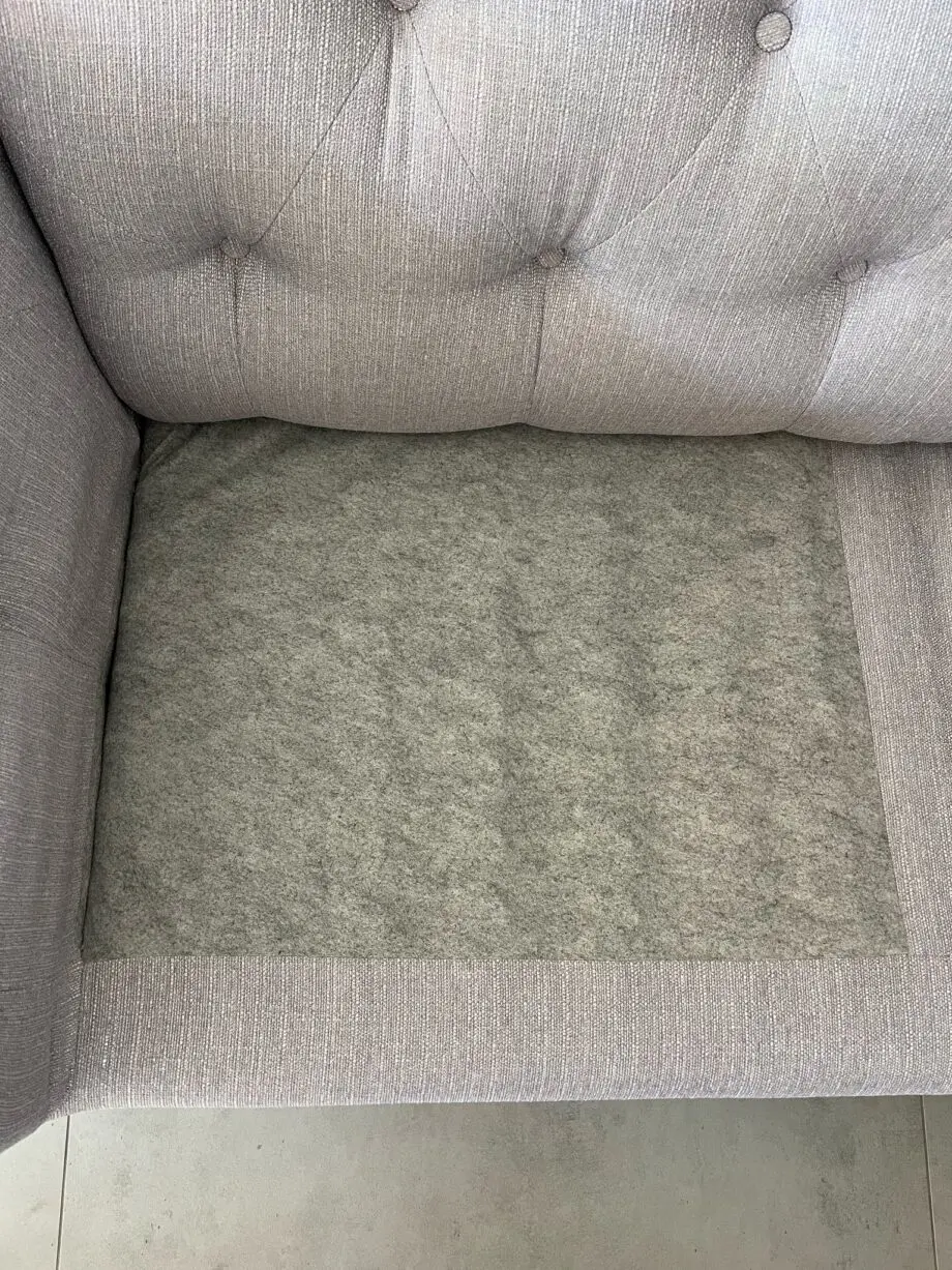 DFS Belair Chesterfield Sofa & Footstool (Cotswald Grey)