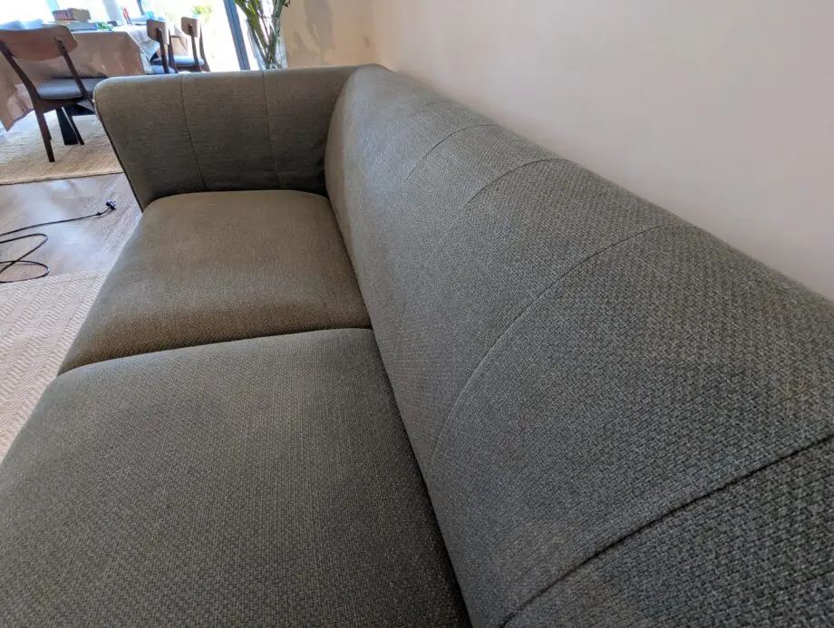 IKEA Viskafors 2 Seater Sofa - Lejde Grey-Green with Brown Legs