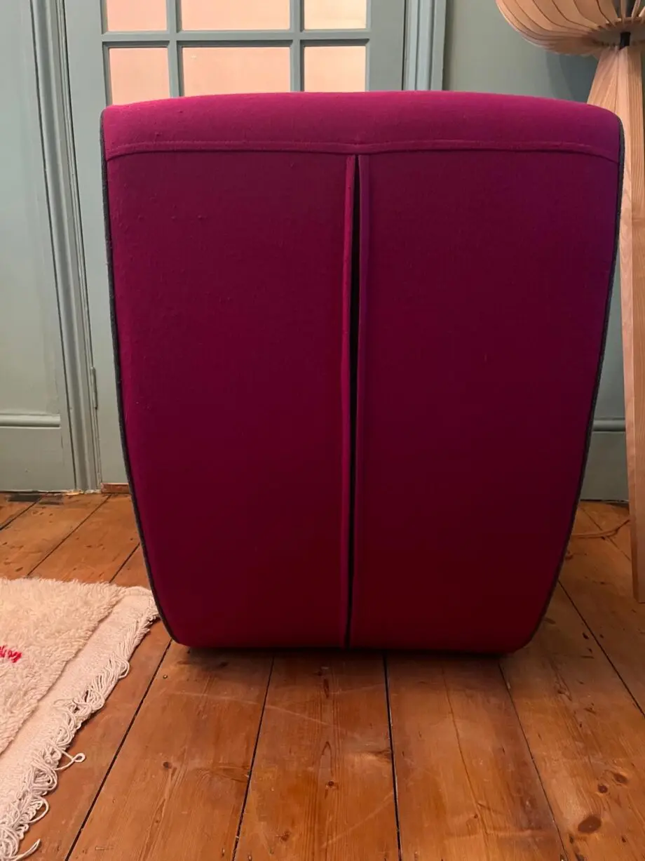 Custom-Made Peanut Chair in Magenta Fabric