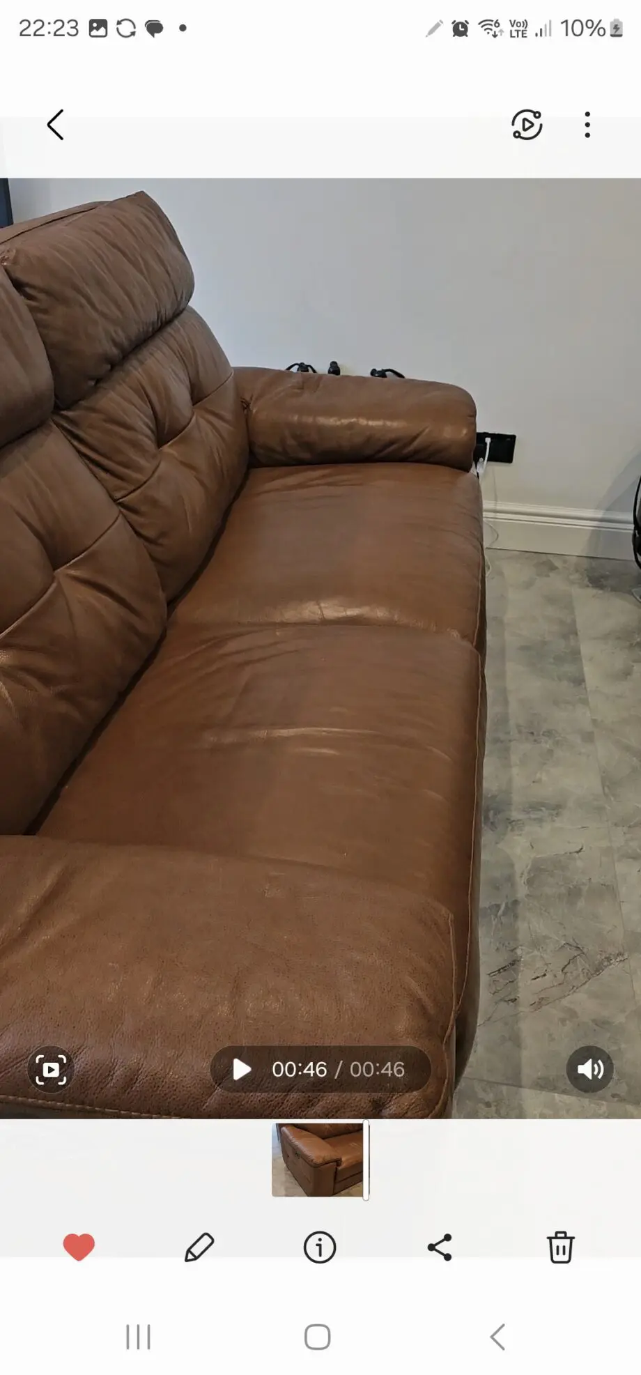 Brown 2 Seater, Electric Leather Recliner