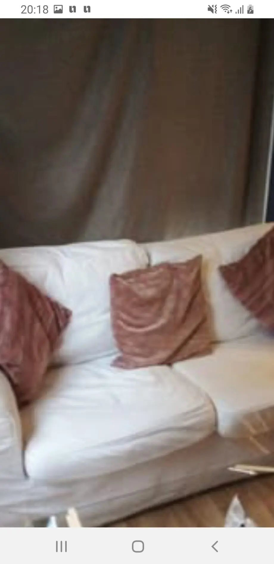 2 white two seater sofas