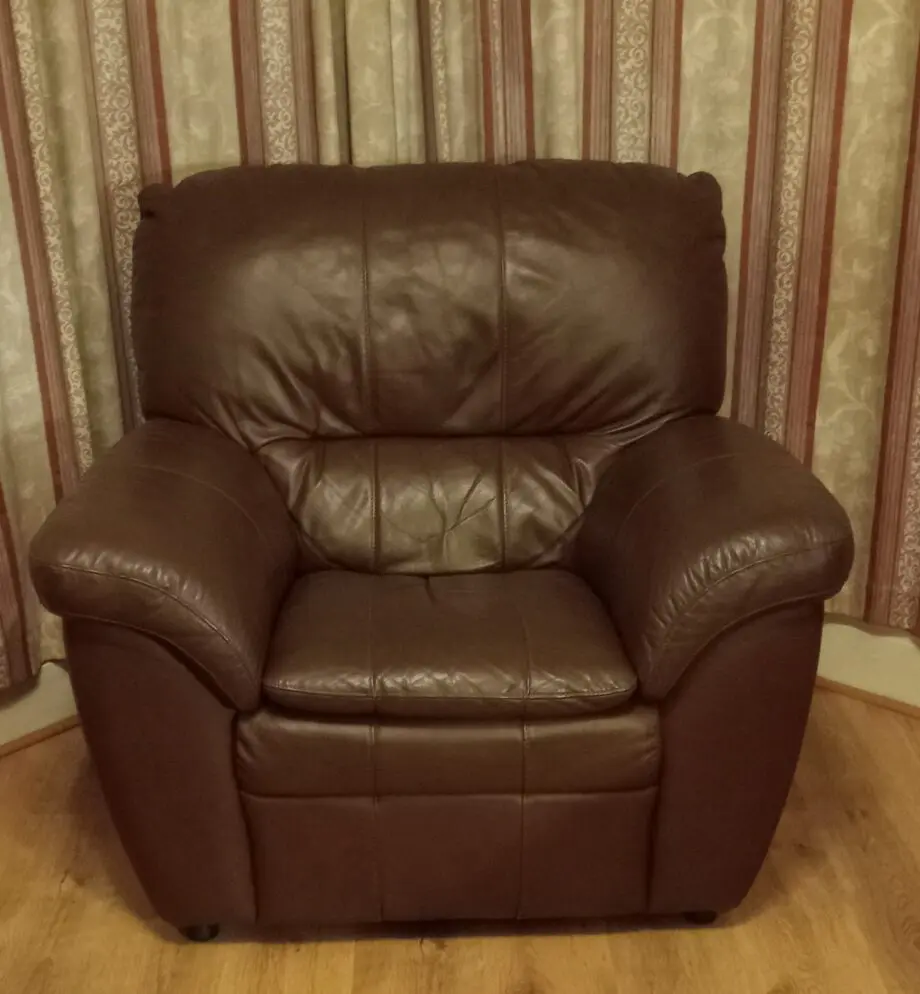 BHS Santorini Brown Leather Sofa Set