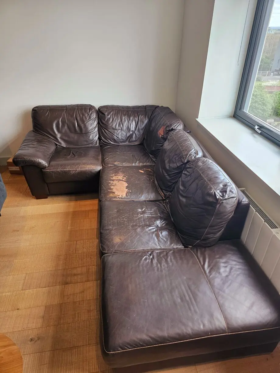 Corner sofa - 5 Seater - Brown Leather
