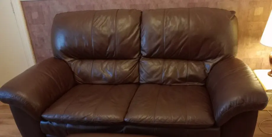 BHS Santorini Brown Leather Sofa Set