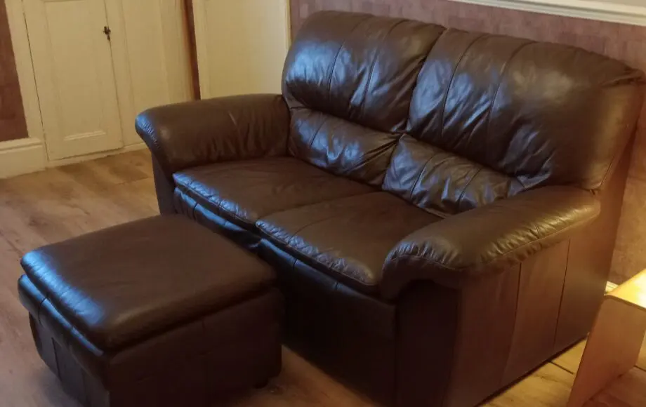 BHS Santorini Brown Leather Sofa Set