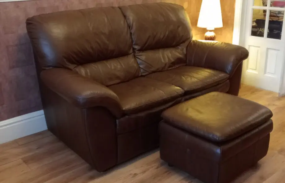 BHS Santorini Brown Leather Sofa Set