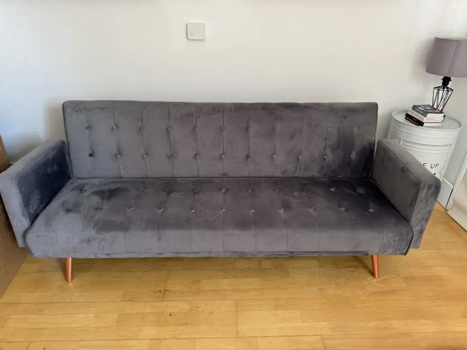 Clic Clac Plush grey 3 seater sofa bed