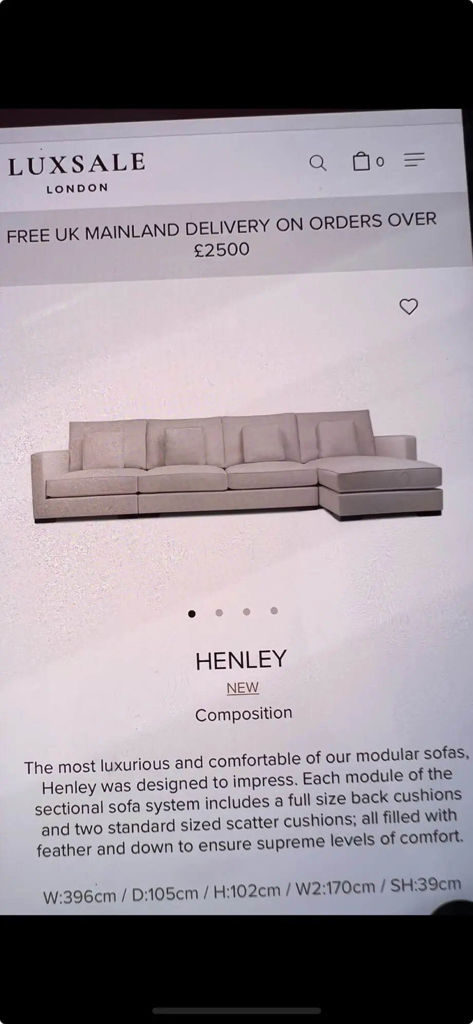 Large corner sofa
