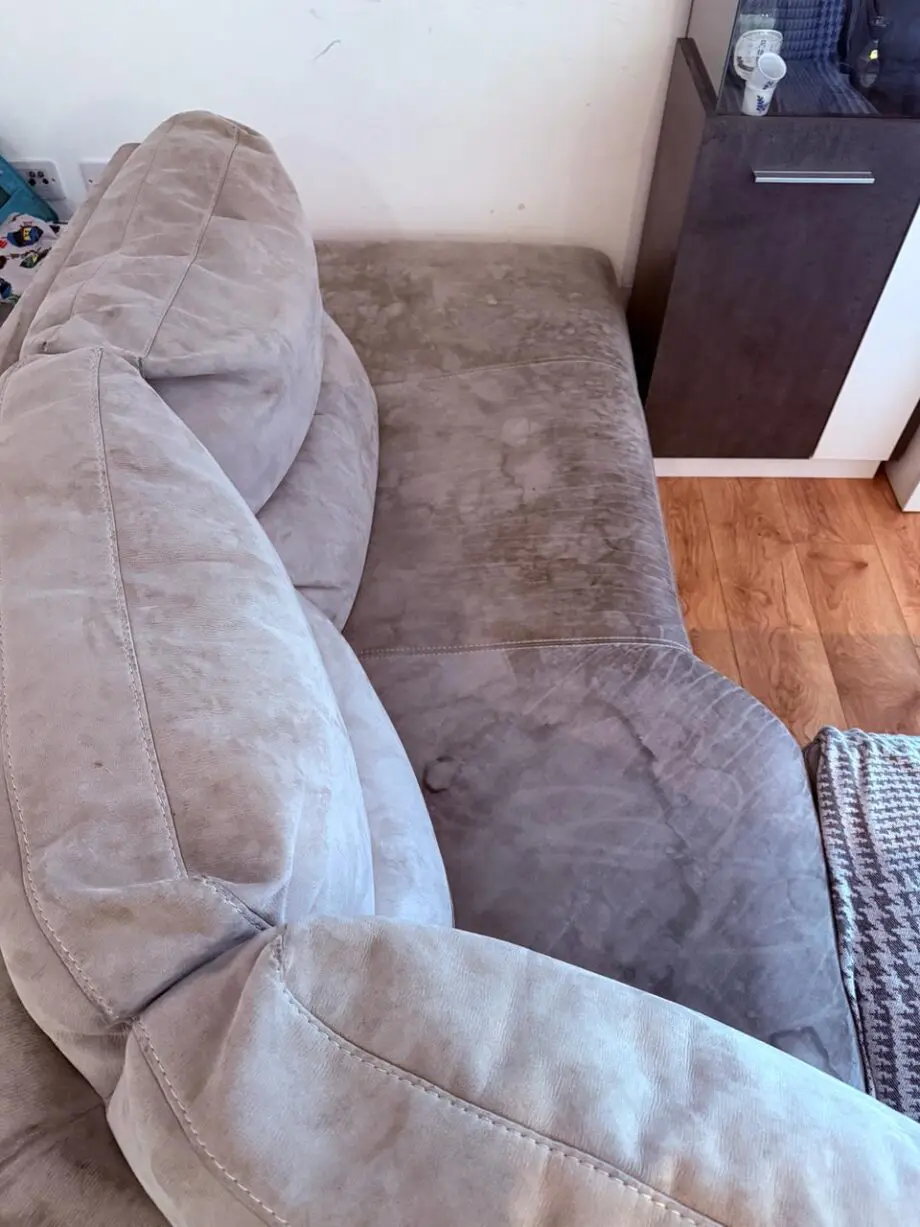 Sofology Palmer Corner Sofa Power Recliner Grey Suede– Needs Deep Clean