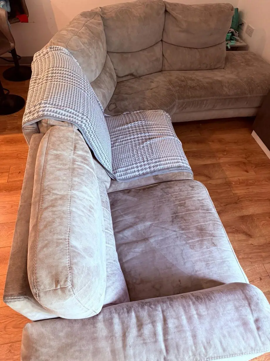Sofology Palmer Corner Sofa Power Recliner Grey Suede– Needs Deep Clean