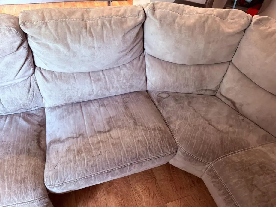 Sofology Palmer Corner Sofa Power Recliner Grey Suede– Needs Deep Clean