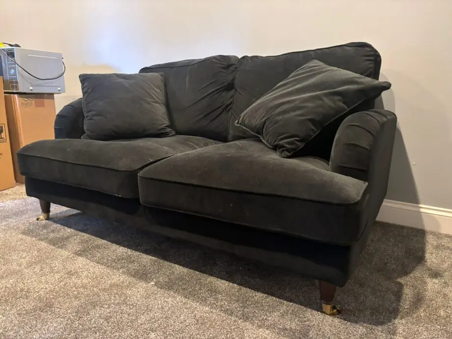 Black Velvet 2 Seater Sofa