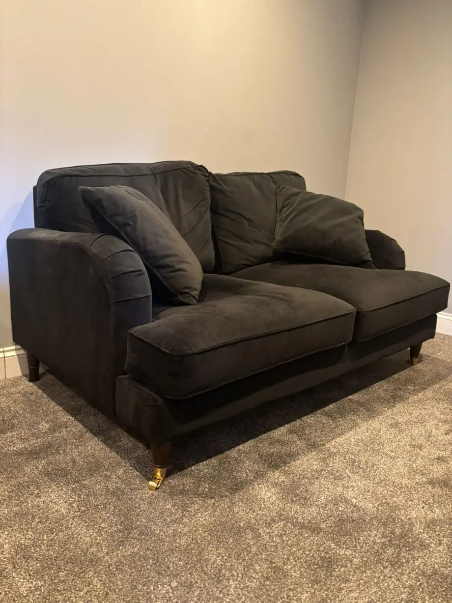 Black Velvet 2 Seater Sofa