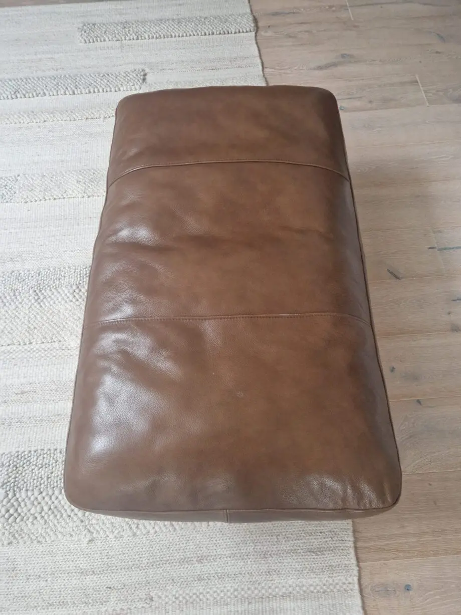Brown Leather Furniture Village Sofa & Footstool