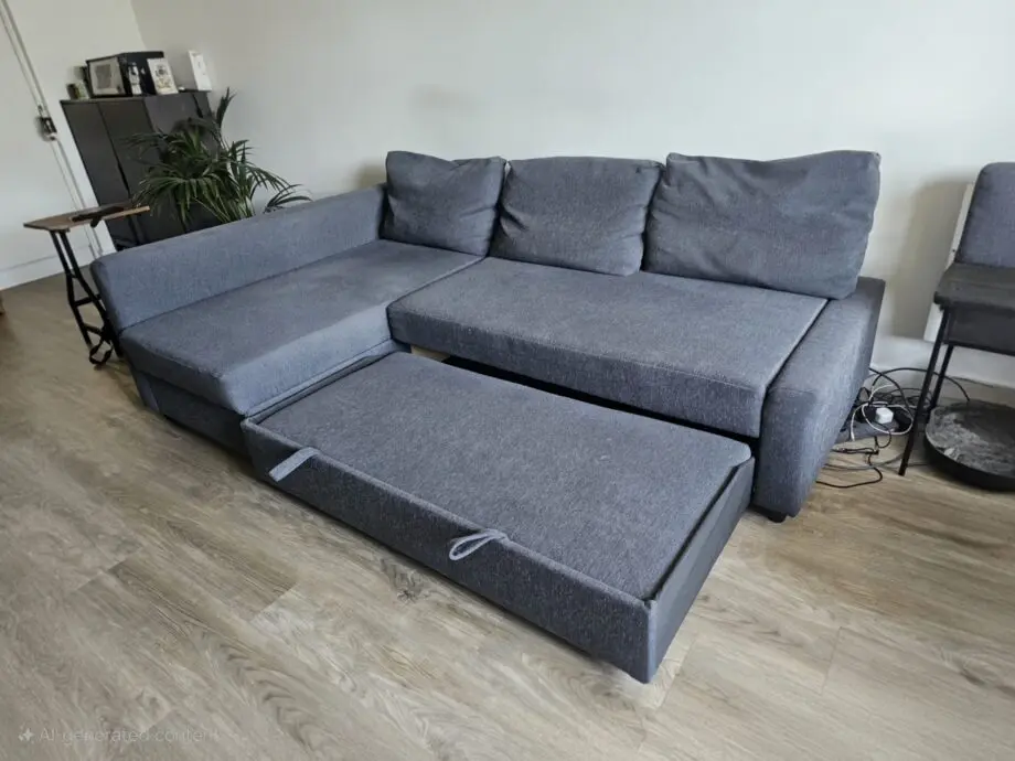 IKEA FRIHETEN Corner sofa-bed with storage, dark grey