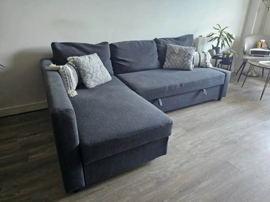 IKEA FRIHETEN Corner sofa-bed with storage, dark grey