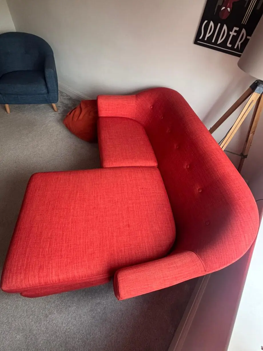 Orange 2 Seater L-Shaped Corner Sofa