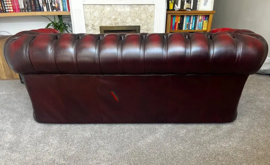 2 and 3 seater Chesterfield sofas in red leather