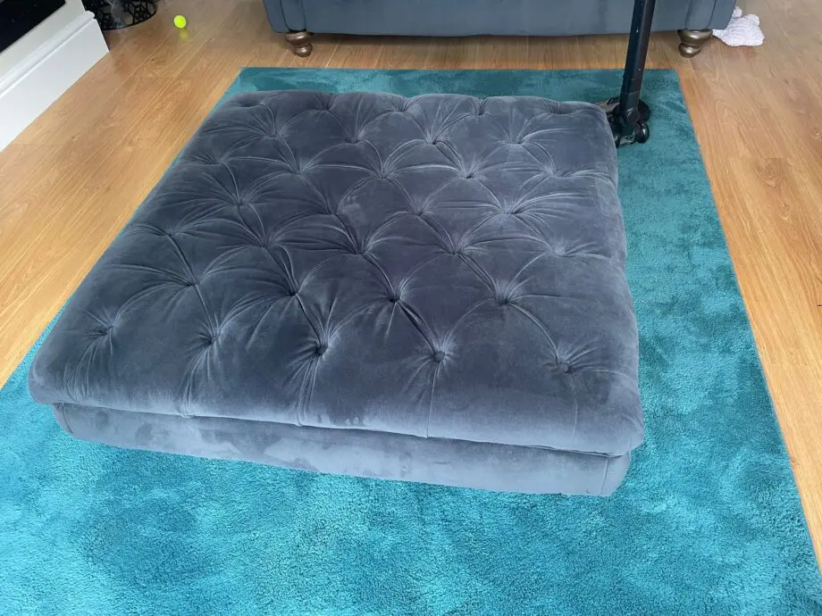 DFS Joules velvet footstool.
