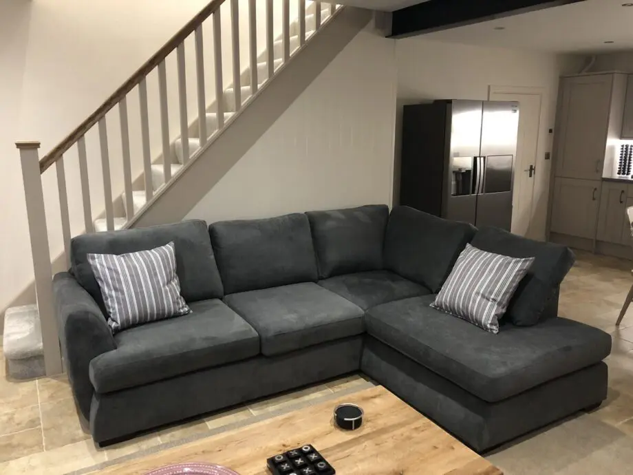 Black Full Back Couch | Corner Black Sofa