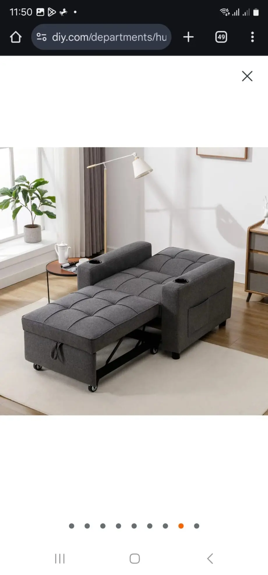 New in box Hudson 1 seater sofabed (from D.F.S) gray in color