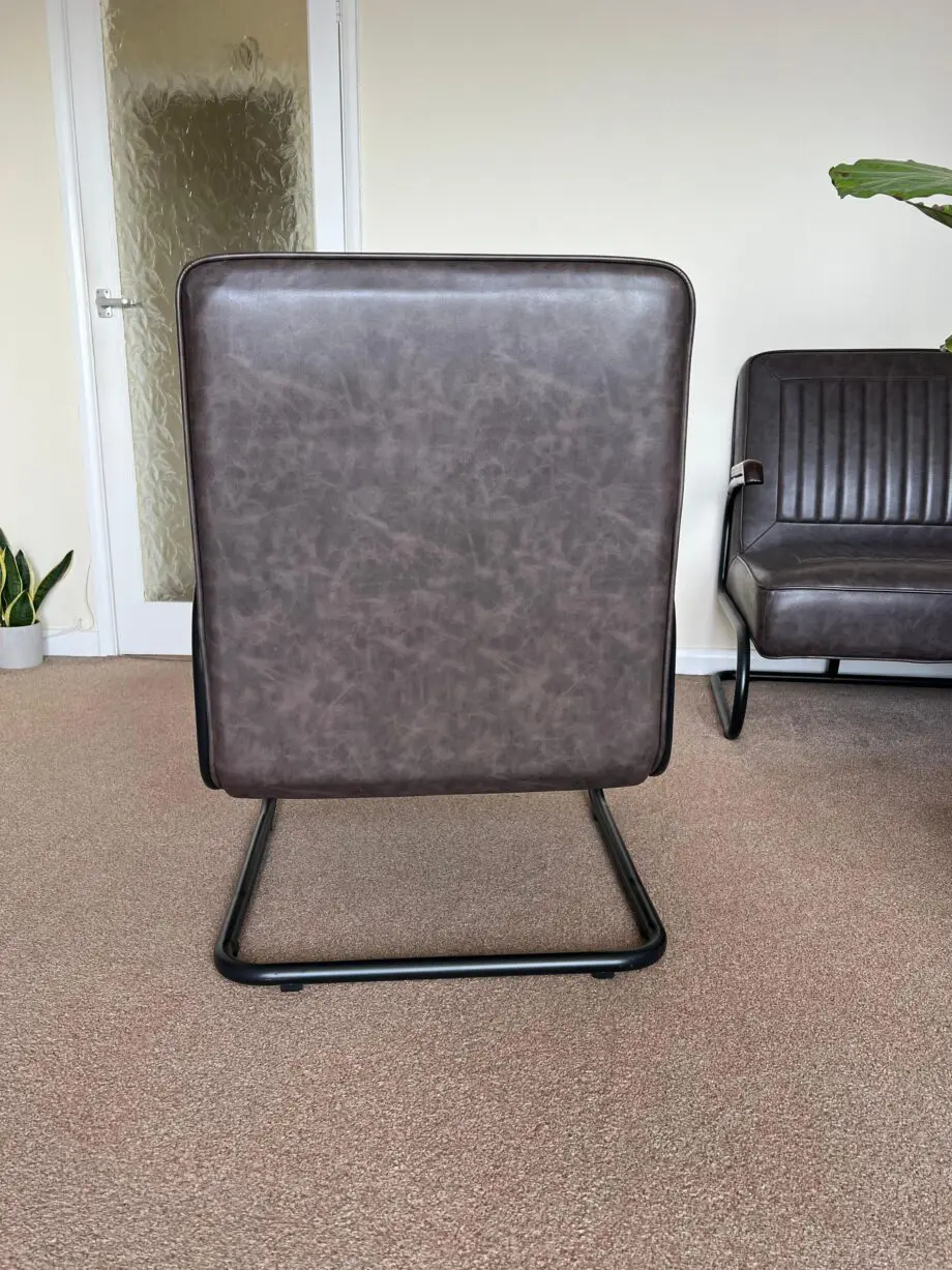 Faux leather 2 seater sofa and chair