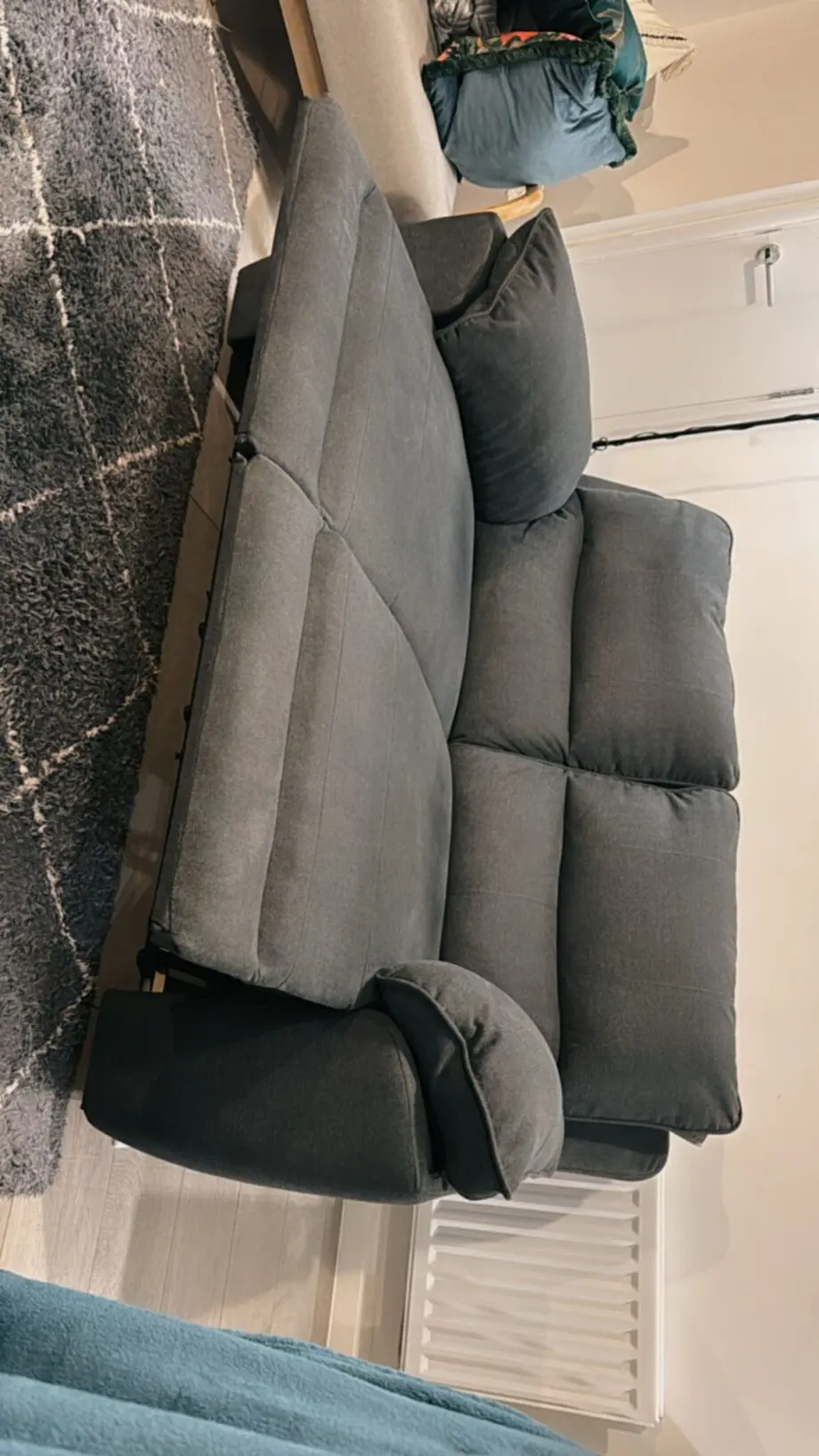 Furniture and Choice Grey Recliner sofa