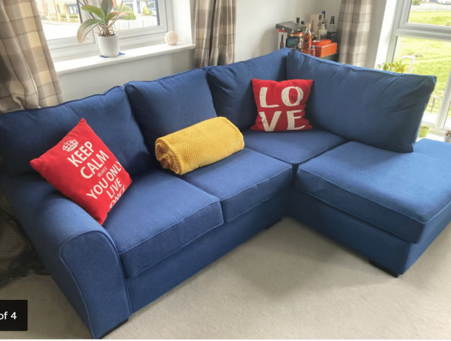 DFS Blue Sofa ¬ 4x Settee Corner Sofa For Sale