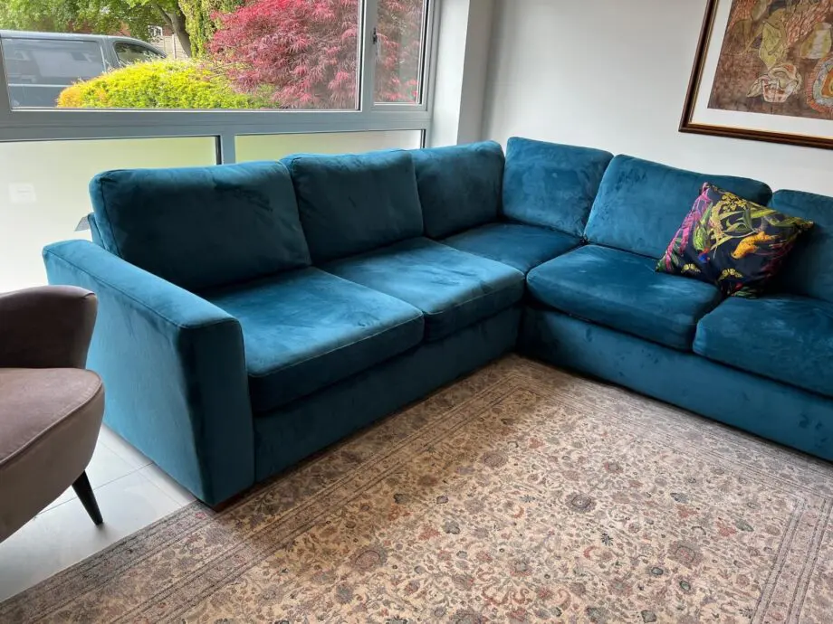John Lewis corner blue/teal sofa